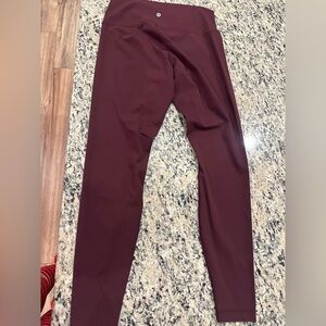Lululemon leggings size 10 Burgundy